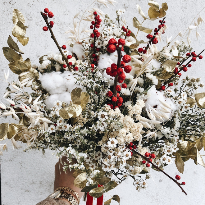 Bouquet séché Mia - Noël dans un bouquet de fleurs séchées