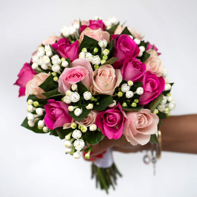 Bouquet de mariée Tagada aux roses
