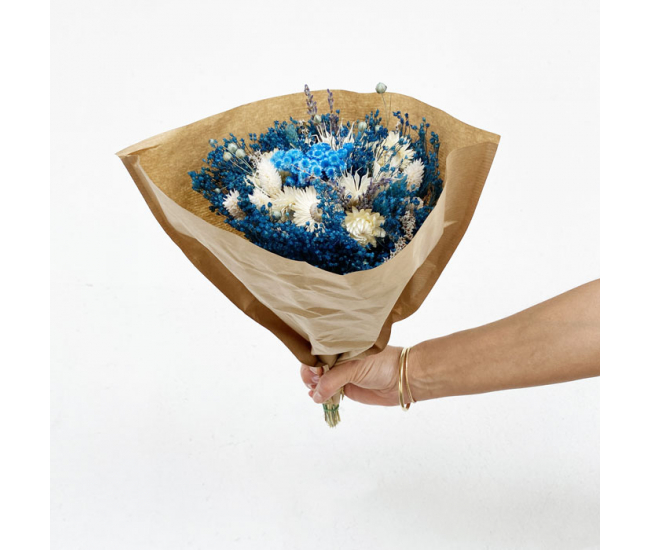 Bouquet sec bleu - Bouquet de fleurs séchées prix mini