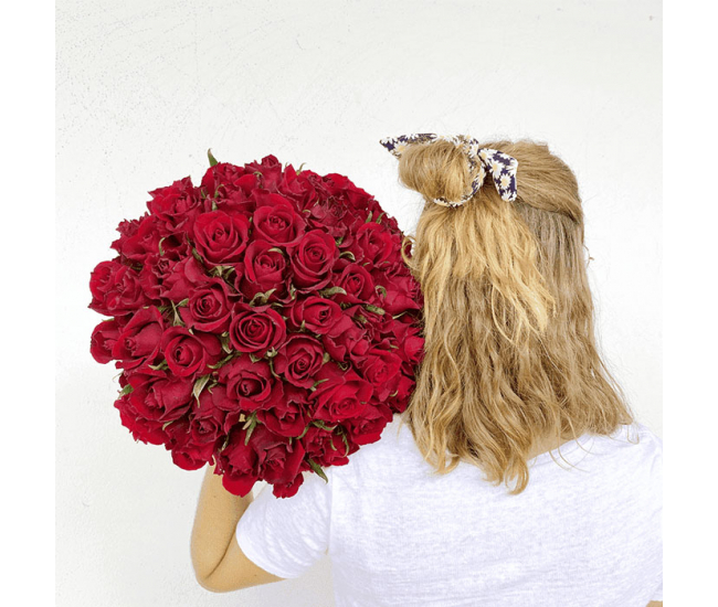 Bouquet de roses rouges sur mesure - de 20 à 100 unités