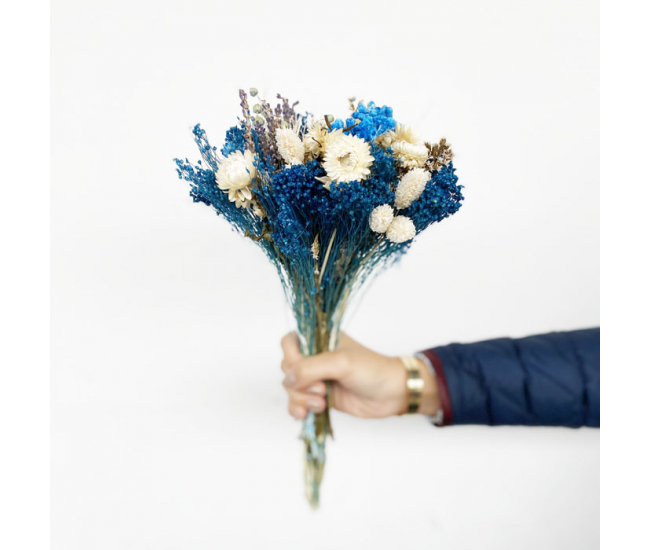 Bouquet sec bleu - Bouquet de fleurs séchées prix mini