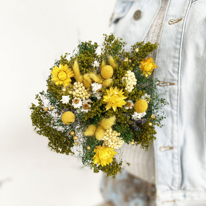 Bouquet de fleurs 100% naturelles mais séchées, osez l'originalité!