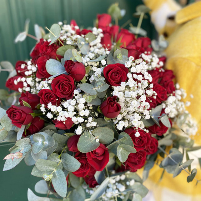 Bouquet New York - Roses rouges spéciales Saint Valentin