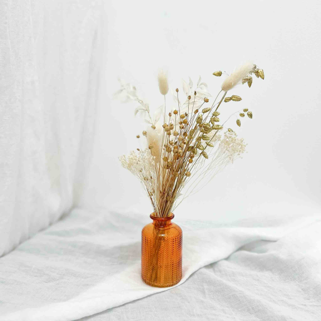 Bouquet sec Suzie + vase