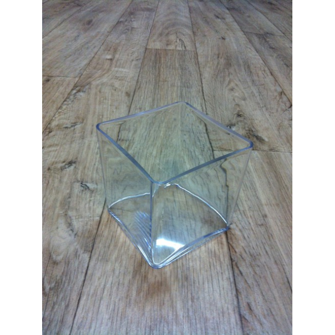 15 cm Acrylique Transparent vase cube Petit Léger Durable Plastique Design Récipient 